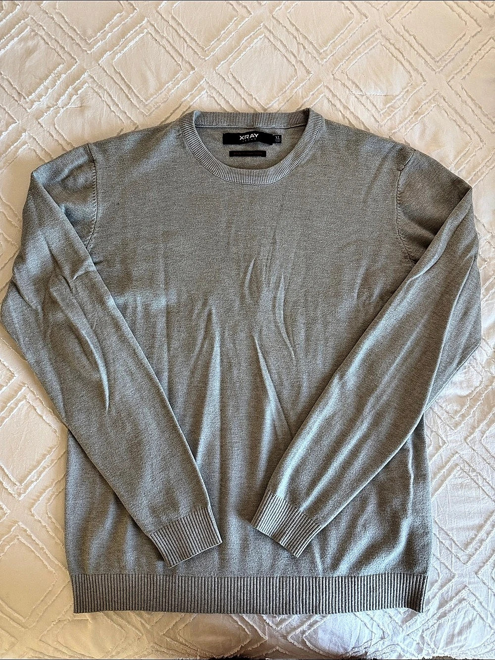 XRAY Jeans Slim Fit Premium Comfort Crewneck Sweater Crewneck Sweater in Gray XL